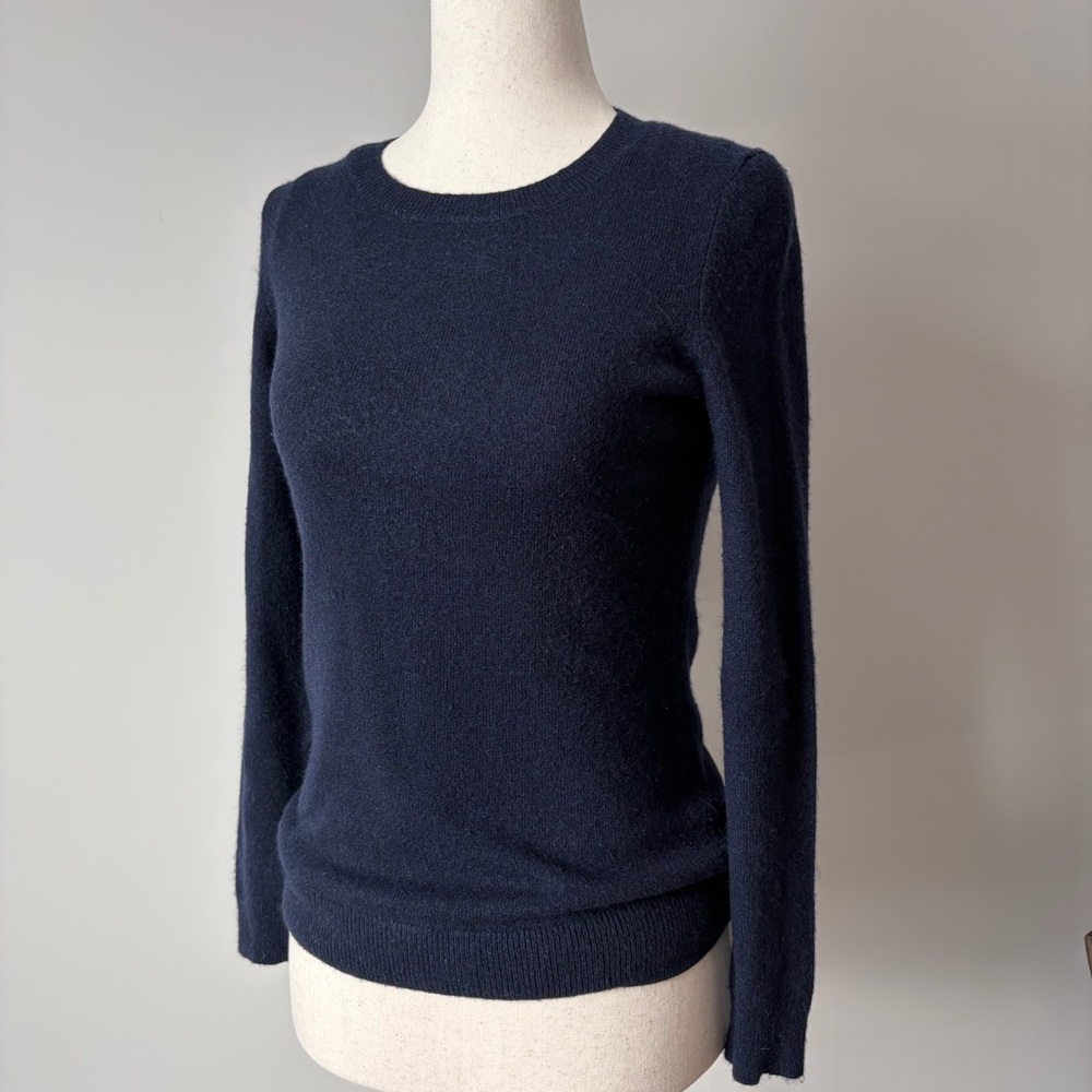 Talbots Cashmere Navy Blue Crew Neck Sweater